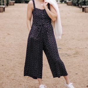 Ann Taylor LOFT Black Floral Jumpsuit